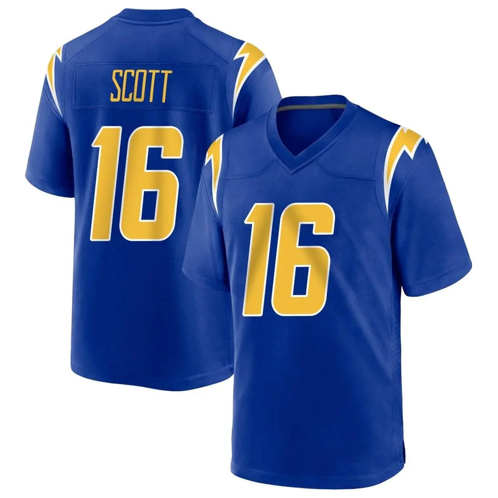 LA.Chargers #16 J.K. Scott Player Royal Home Game Odoa Stitched Jerseys