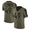 D.Broncos #49 Alex Singleton Player Olive Salute To Service Limited Game Odoa Stitched Jerseys