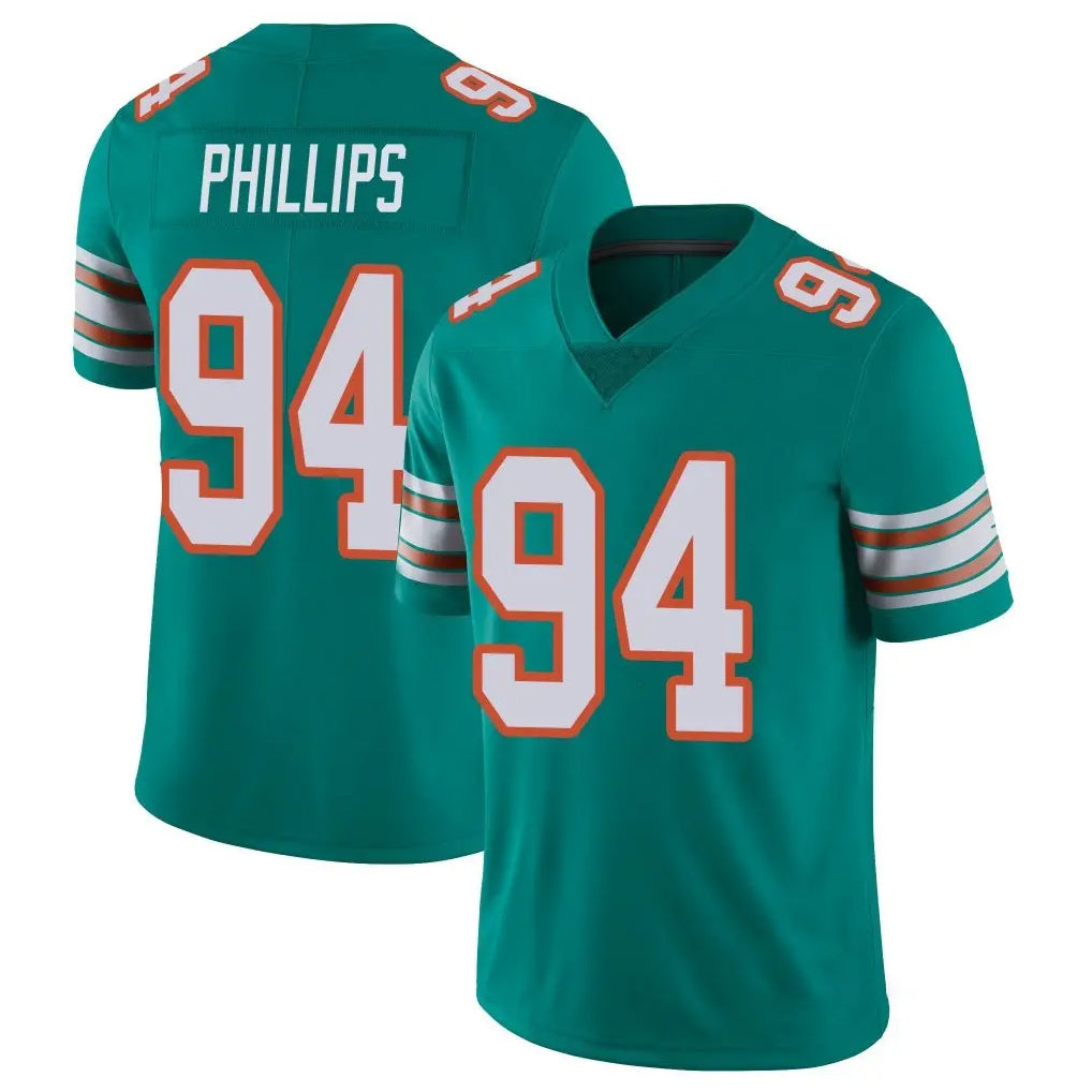 M.Dolphins #94 Jordan Phillips Player Aqua Limited Alternate Vapor Untouchable Home Game Odoa Stitched Jerseys