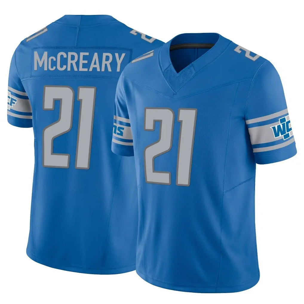 D.Lions #21 Roger McCreary Player Blue Vapor F.U.S.E. Limited Home Game Odoa Stitched Jerseys