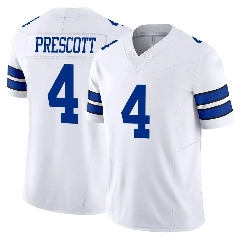 D.Cowboys #4 Dak Prescott Player White Limited Vapor F.U.S.E. Home Game Odoa Stitched Jerseys