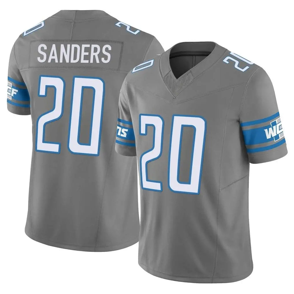 D.Lions #20 Barry Sanders Player Gray Vapor F.U.S.E. Limited Home Game Odoa Stitched Jerseys