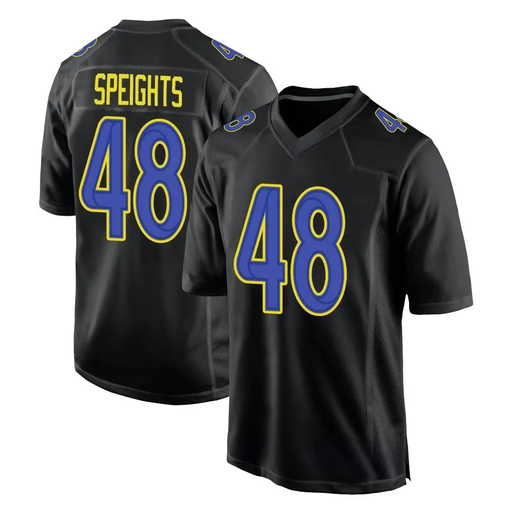 LA.Rams #48 Omar Speights Player Black Fashion Limited Home Game Odoa Stitched Jerseys