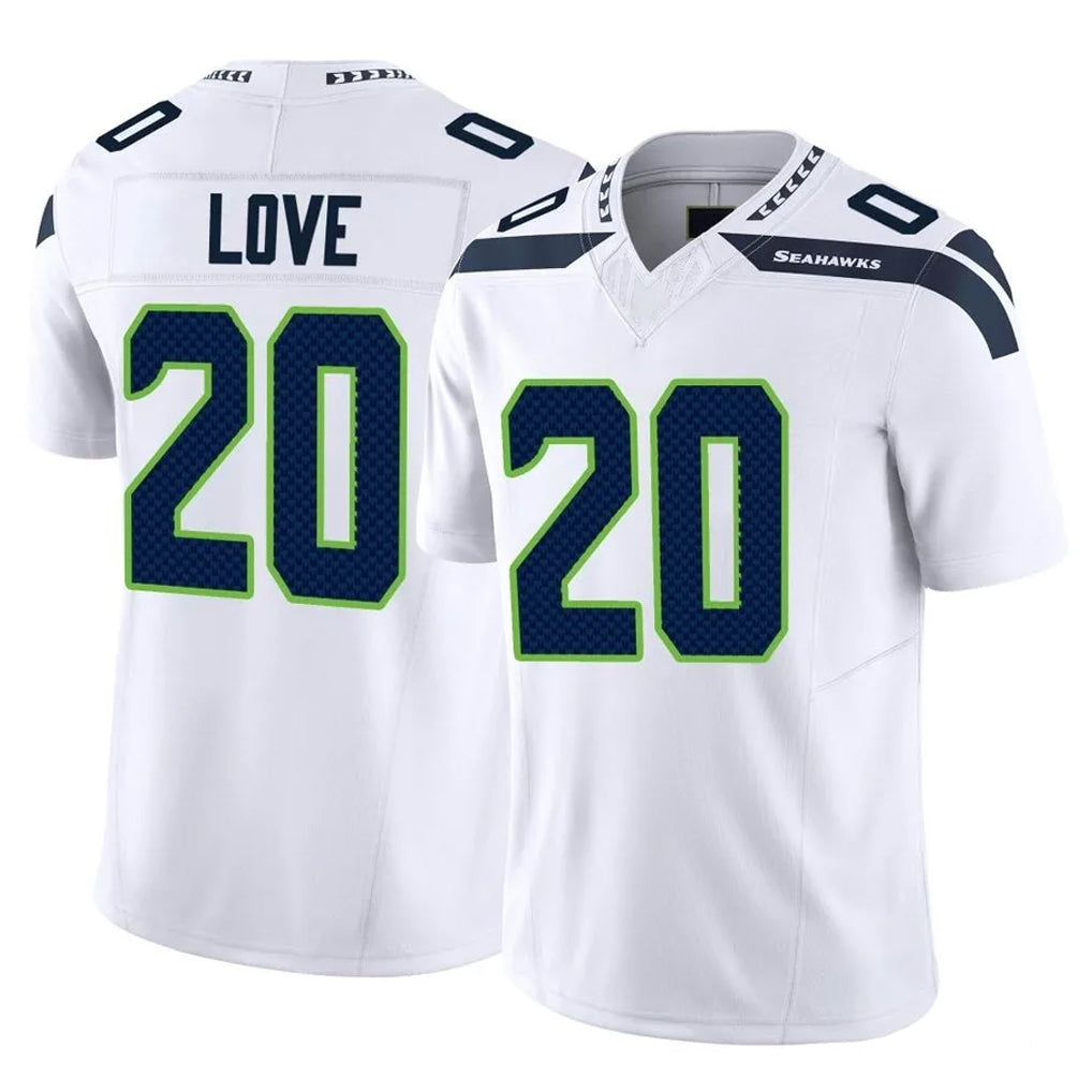 S.Seahawks #20 Julian Love Player White Limited Vapor F.U.S.E. Home Game Odoa Stitched Jerseys