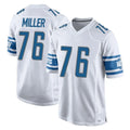 D.Lions #76 Blake Miller Player White Home Game Odoa Stitched Jerseys