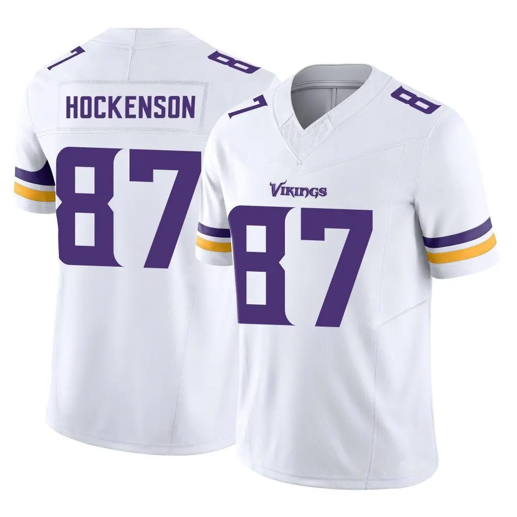 M.Vikings #87 T.J. Hockenson Player White Limited Vapor F.U.S.E. Home Game Odoa Stitched Jerseys