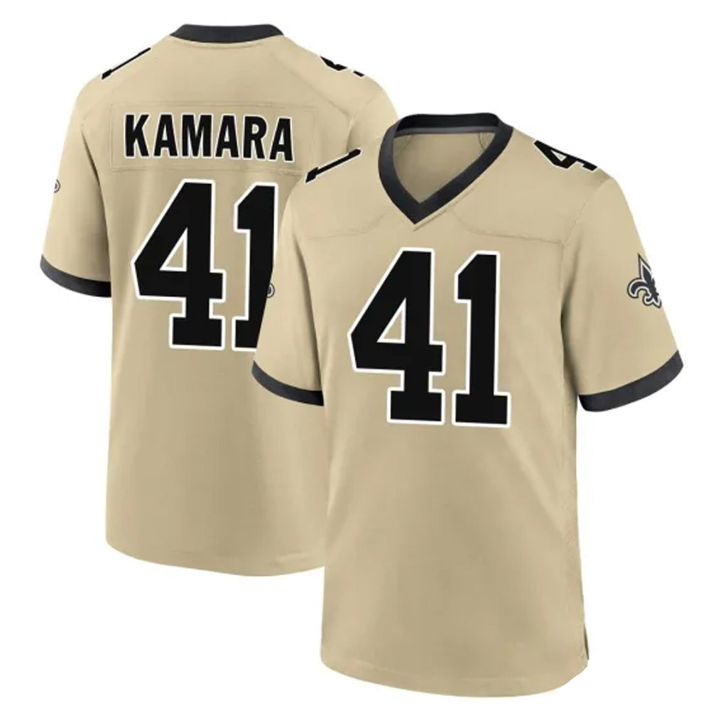 NO.Saints #41 Alvin Kamara Player Gold Home Game Odoa Stitched Jerseys