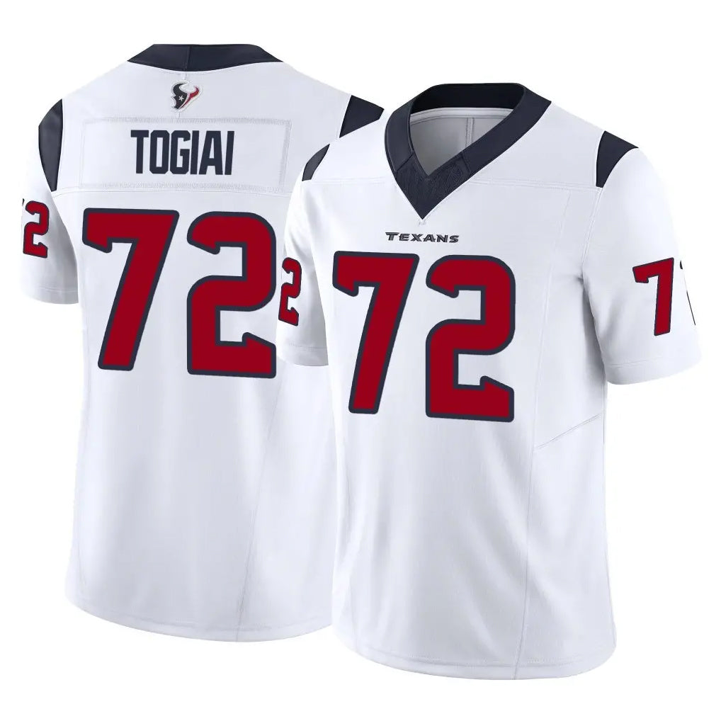 H.Texans #72 Tommy Togiai Player White Limited Vapor F.U.S.E. Home Game Odoa Stitched Jerseys