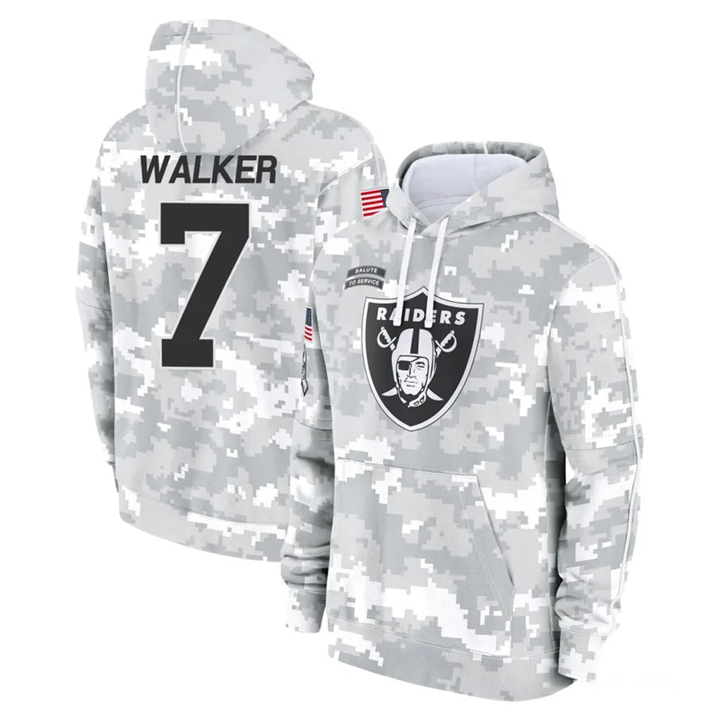 LV.Raiders #7 Quay Walker Player Arctic Camo Salute to Service Hoodies Limited Game Odoa Stitched Jerseys