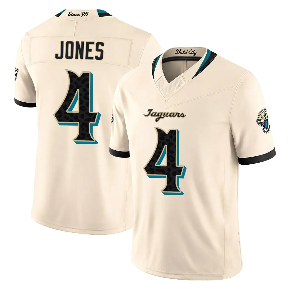 J.Jaguars #4 Jarrian Jones Player Natural Limited 2026 Rivalries Collection Game Odoa Stitched Jerseys