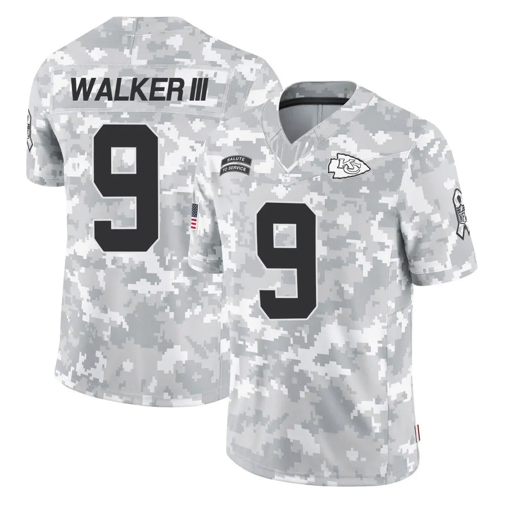 KC.Chiefs #9 Kenneth Walker III Player Arctic Camo Salute To Service Limited Game Odoa Stitched Jerseys