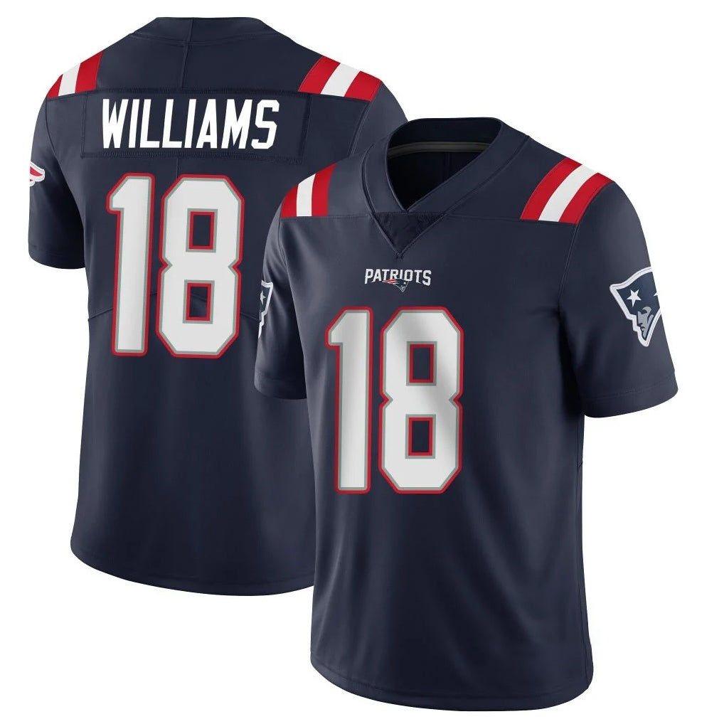NE.Patriots #18 Kyle Williams Player Navy Vapor Untouchable Home Game Odoa Stitched Jerseys