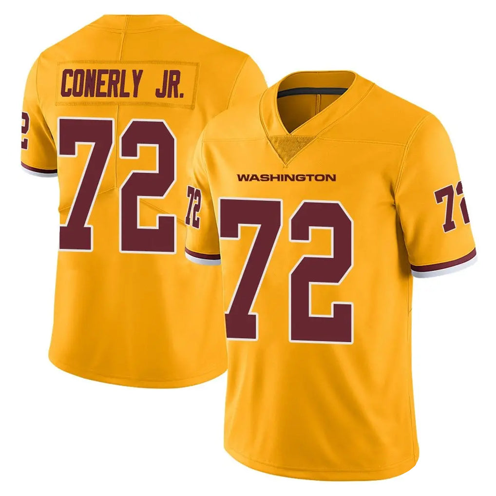 W.Commanders #72 Josh Conerly Jr. Player Gold Limited Color Rush Home Game Odoa Stitched Jerseys