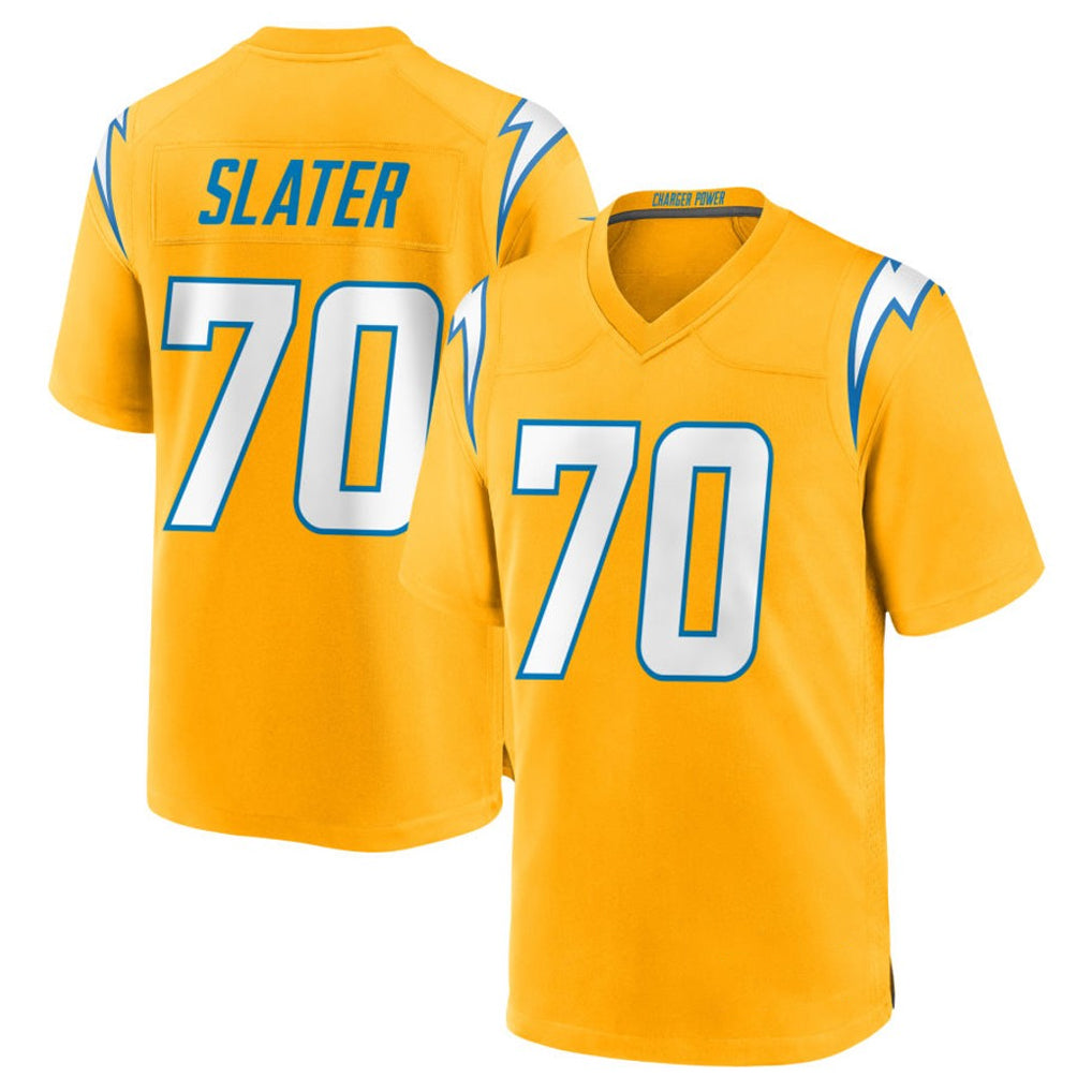 LA.Chargers #70 Rashawn Slater Player Gold Home Game Odoa Stitched Jerseys