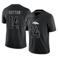 D.Broncos #14 Courtland Sutton Player Black Reflective Limited Odoa Stitched Jerseys