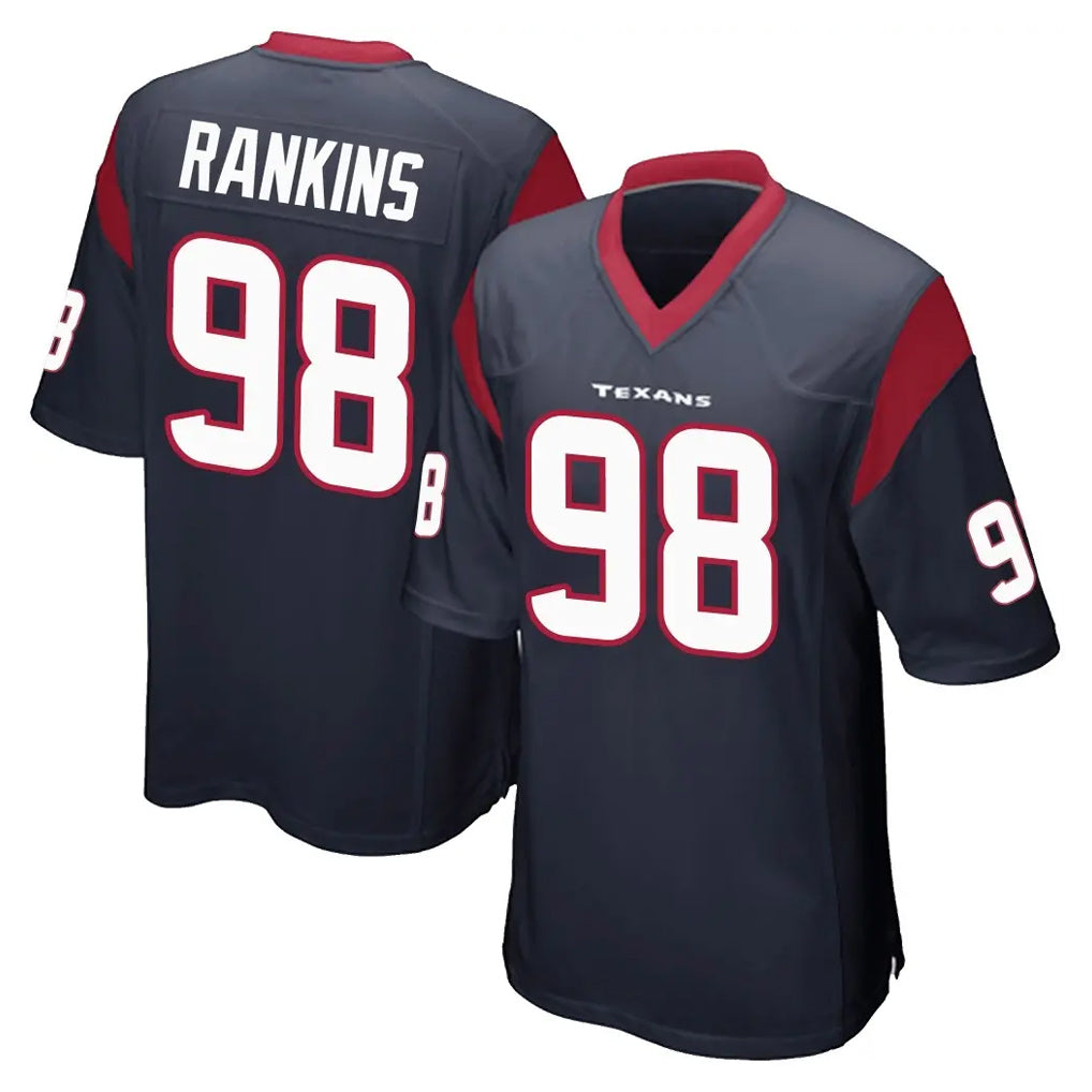 H.Texans #98 Sheldon Rankins Player Navy Home Game Odoa Stitched Jerseys