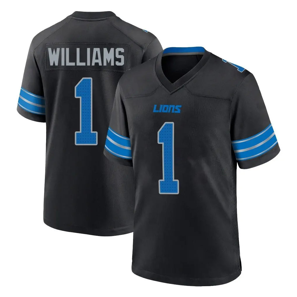 D.Lions #1 Jameson Williams Player Black Alternate Home Game Odoa Stitched Jerseys