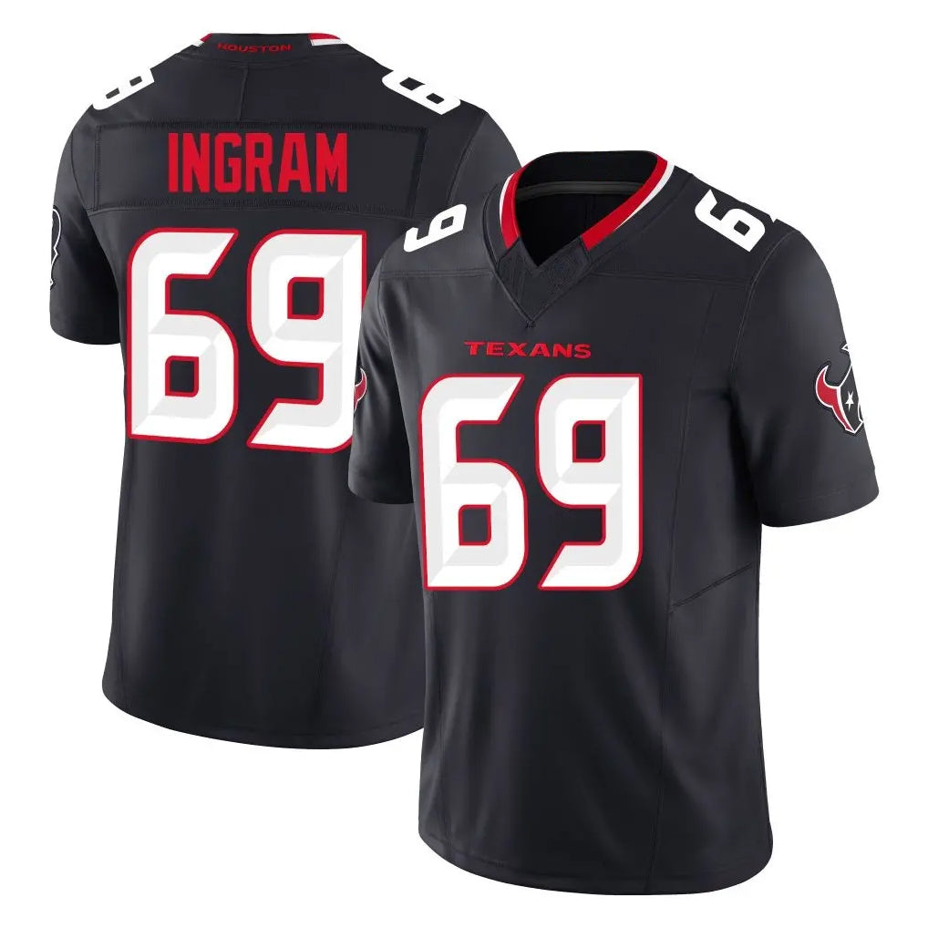 H.Texans #69 Ed Ingram Player Navy Limited Alternate Vapor F.U.S.E. Home Game Odoa Stitched Jerseys