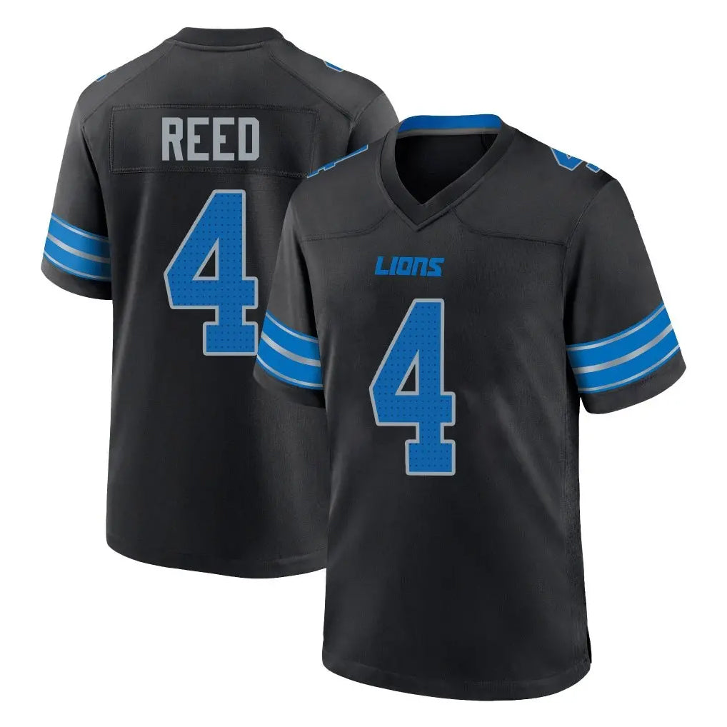 D.Lions #4 D.J. Reed Player Black Alternate Home Game Odoa Stitched Jerseys