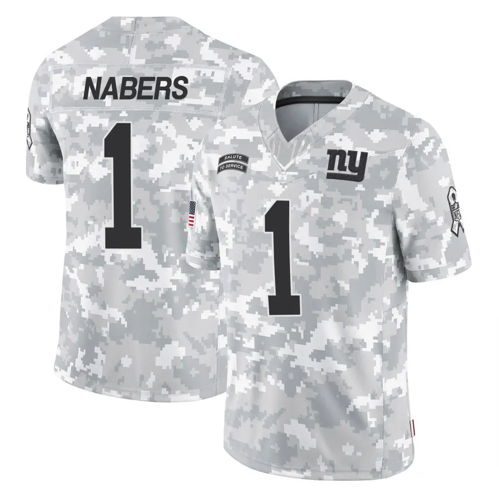 NY.Giants #1 Malik Nabers Player Arctic Camo Salute To Service Limited Game Odoa Stitched Jerseys