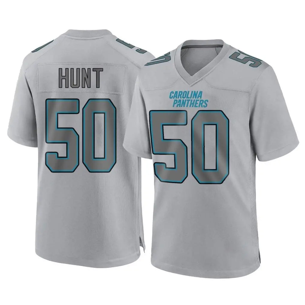 C.Panthers #50 Robert Hunt Player Gray Atmosphere Fashion Game Odoa Stitched Jerseys