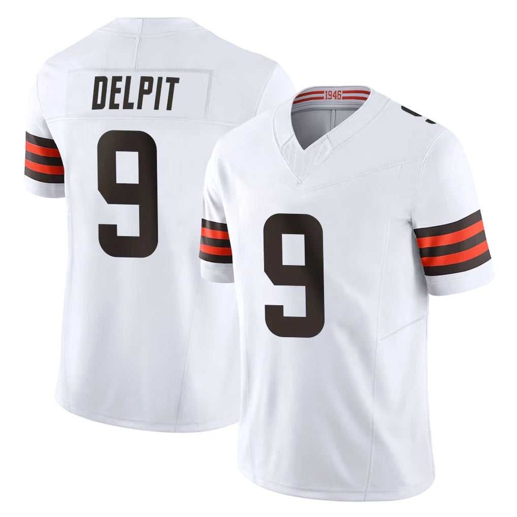 C.Browns #9 Grant Delpit Player White Vapor F.U.S.E. Limited Home Game Odoa Stitched Jerseys