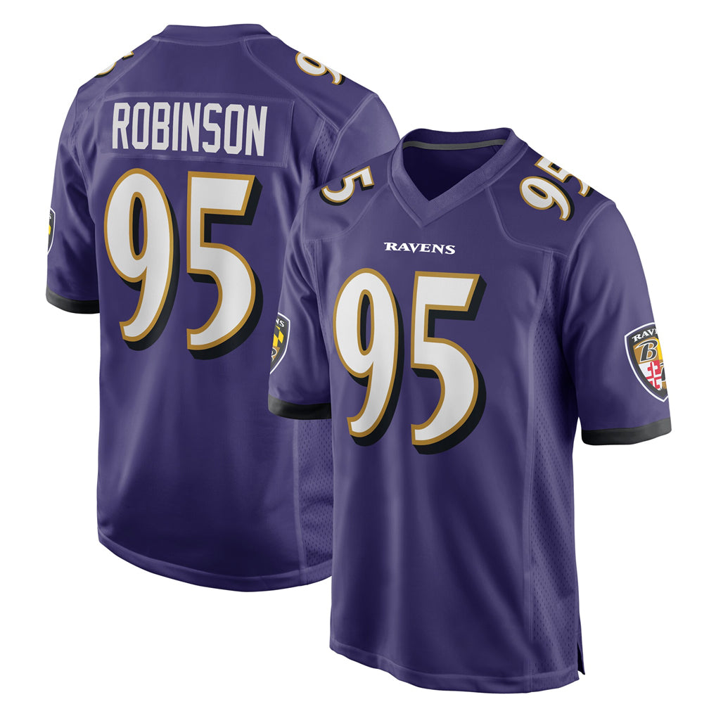 B.Ravens #95 Tavius Robinson Player Purple Home Game Odoa Stitched Jerseys