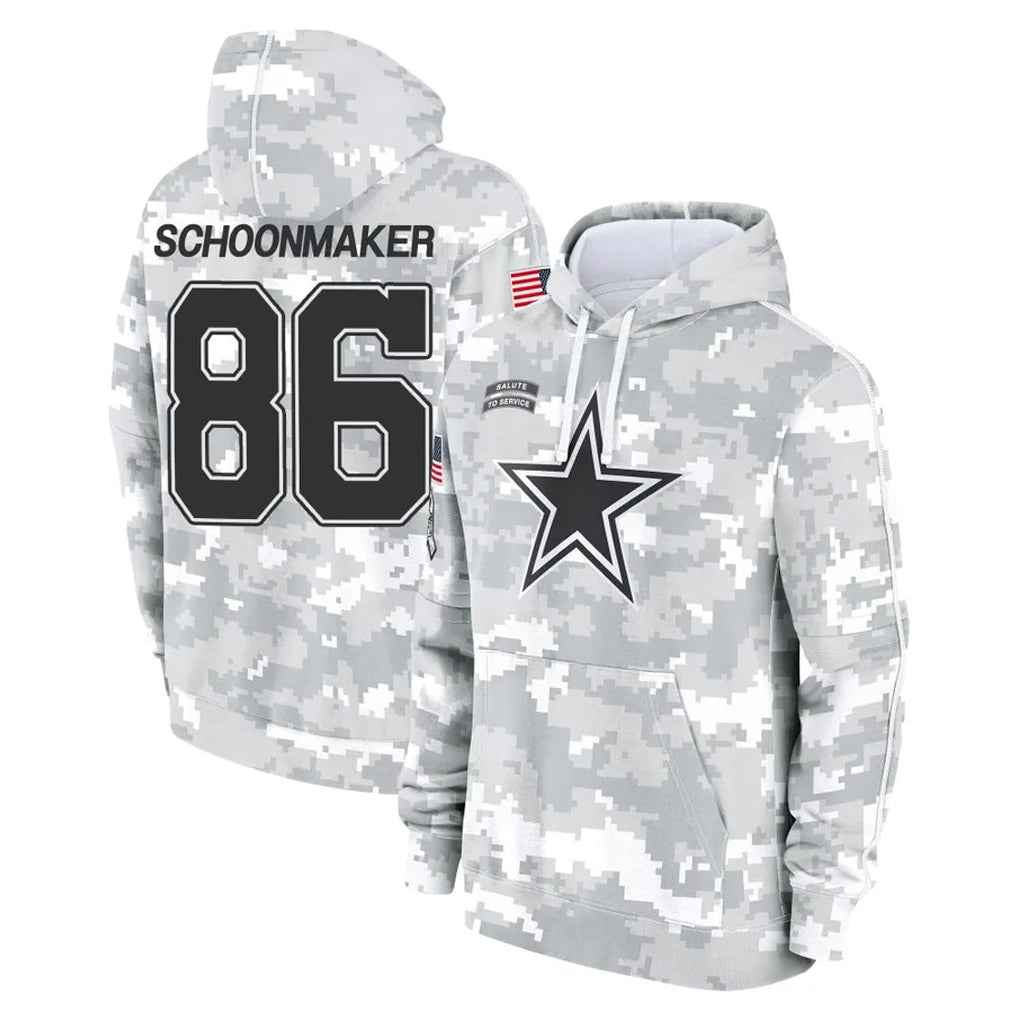 D.Cowboys #86 Luke Schoonmaker Player Arctic Camo Salute to Service Hoodies Limited Game Odoa Stitched Jerseys