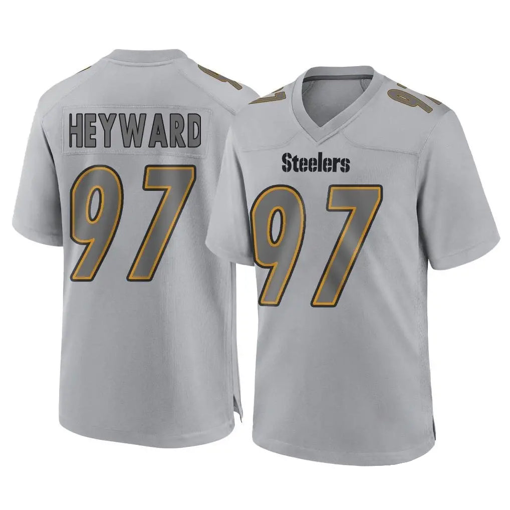 P.Steelers #97 Cameron Heyward Player Gray Atmosphere Fashion Home Game Odoa Stitched Jerseys