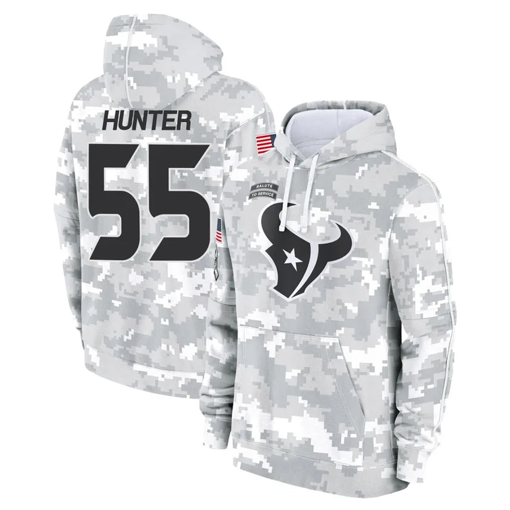 H.Texans #55 Danielle Hunter Player Arctic Camo Salute to Service Hoodies Limited Game Odoa Stitched Jerseys