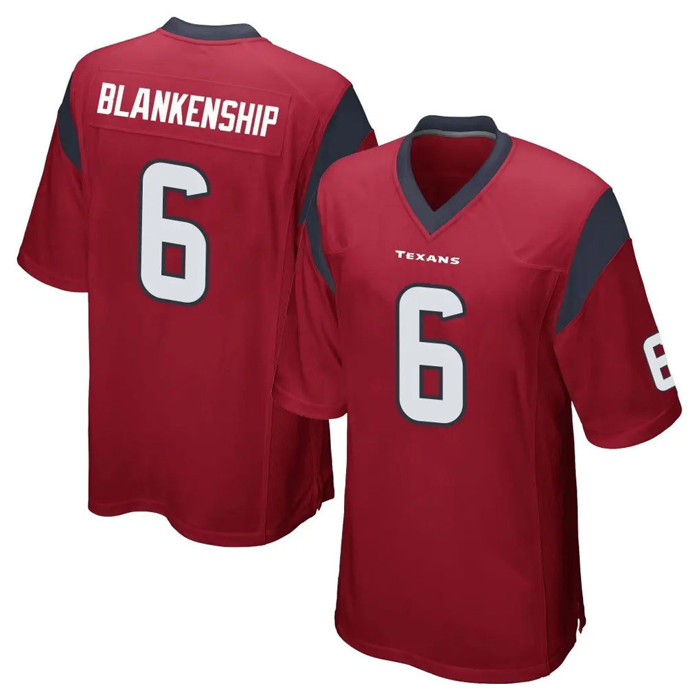 H.Texans #6 Reed Blankenship Player Red Home Game Odoa Stitched Jerseys