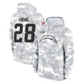 LA.Chargers #28 Kimani Vidal Player Arctic Camo Salute to Service Hoodies Limited Game Odoa Stitched Jerseys