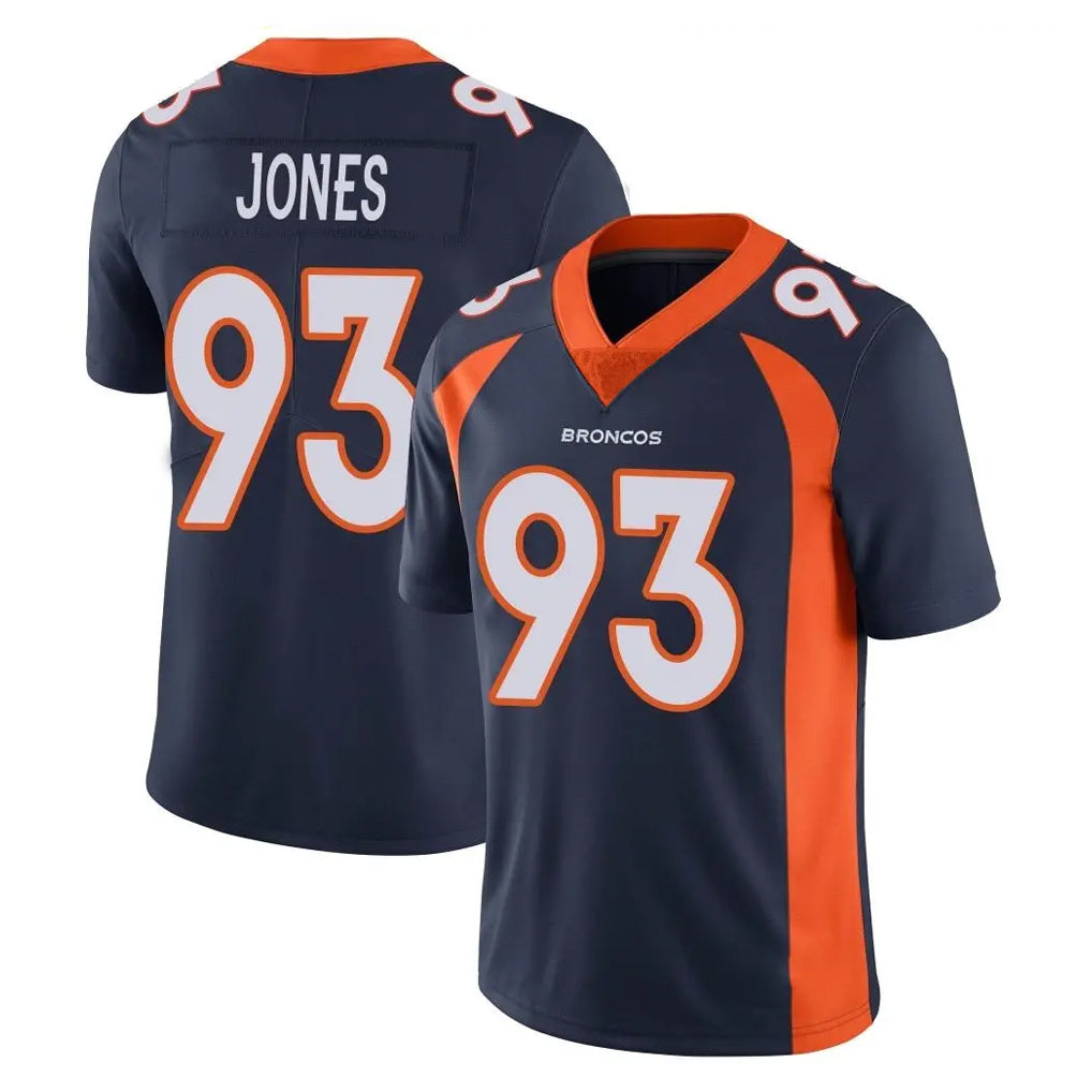 D.Broncos #93 D.J. Jones Player Navy Vapor Untouchable Limited Game Odoa Stitched Jerseys