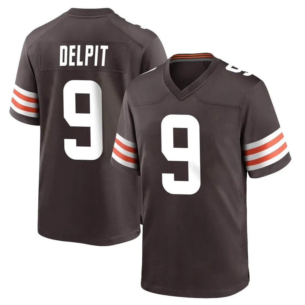 C.Browns #9 Grant Delpit Player Brown Home Game Odoa Stitched Jerseys