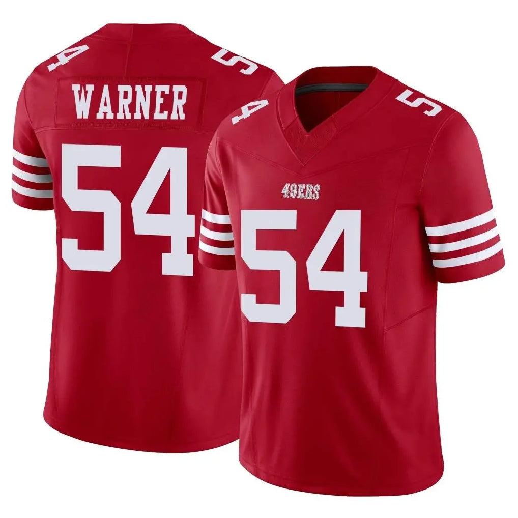 SF.49ers #54 Fred Warner Player Red Limited Vapor F.U.S.E. Home Game Odoa Stitched Jerseys