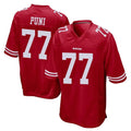 SF.49ers #77 Dominick Puni Player Red Home Game Odoa Stitched Jerseys