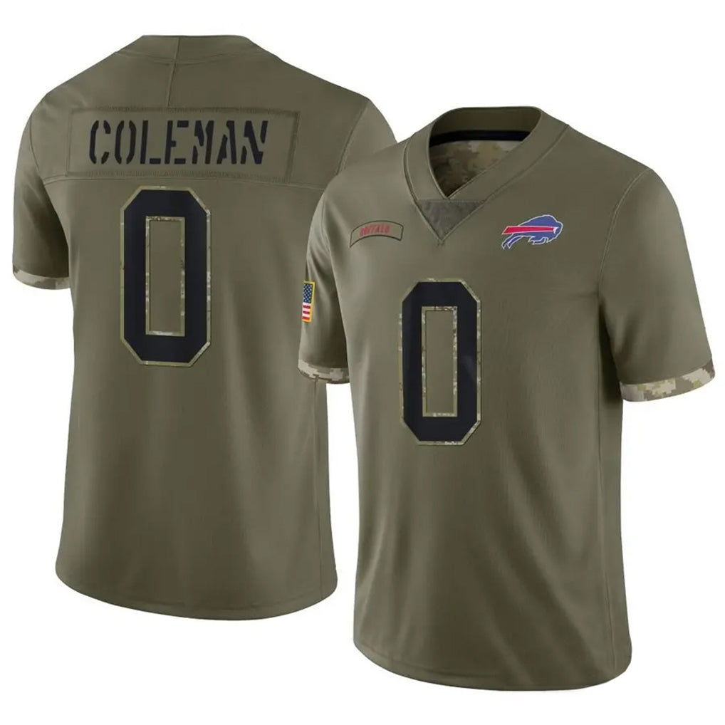 B.Bills #0 Keon Coleman Player Olive Salute To Service Odoa Stitched Jerseys