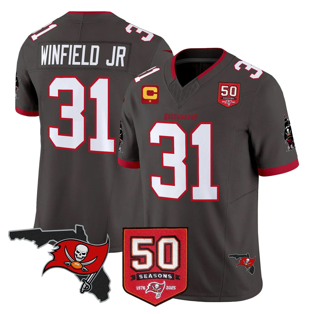 TB.Buccaneers #31 Antoine Winfield Jr. Player Pewter Limited 2026 Season Vapor F.U.S.E. Home Game Odoa Stitched Jerseys