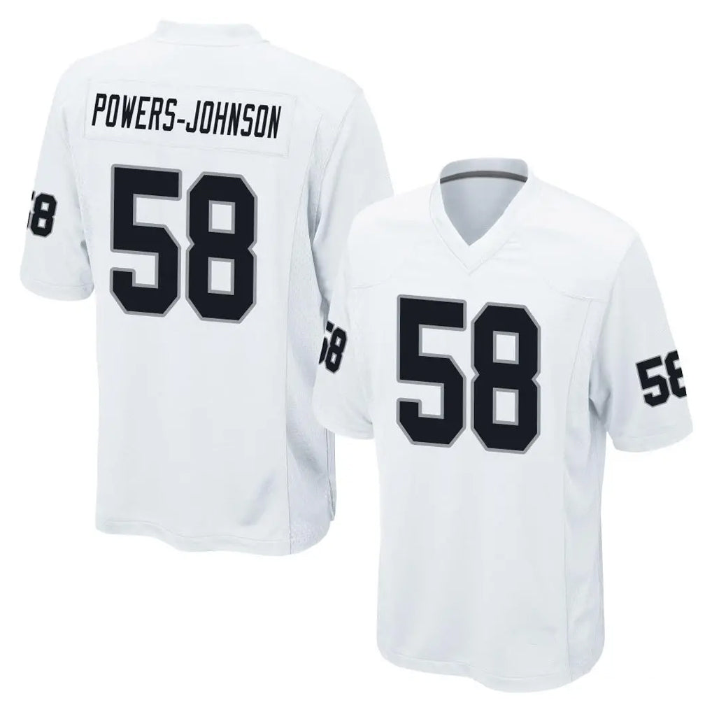 LV.Raiders #58 Jackson Powers-Johnson Player White Home Game Odoa Stitched Jerseys