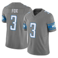 D.Lions #3 Jack Fox Player Gray Vapor F.U.S.E. Limited Home Game Odoa Stitched Jerseys