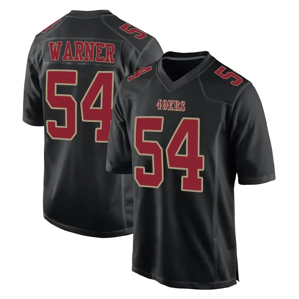 SF.49ers #54 Fred Warner Player Black Fashion Home Game Odoa Stitched Jerseys