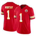KC.Chiefs #1 Xavier Worthy Player Red Limited Vapor F.U.S.E. Home Game Odoa Stitched Jerseys