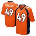 D.Broncos #49 Alex Singleton Player Orange Color Home Game Odoa Stitched Jerseys