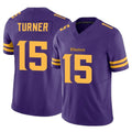 M.Vikings #15 Dallas Turner Player Purple Limited Alternate Vapor F.U.S.E. Home Game Odoa Stitched Jerseys