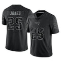 NE.Patriots #25 Marcus Jones Player Black Reflective LImited Home Game Odoa Stitched Jerseys