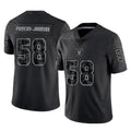LV.Raiders #58 Jackson Powers-Johnson Player Black Reflective Limited Game Odoa Stitched Jerseys