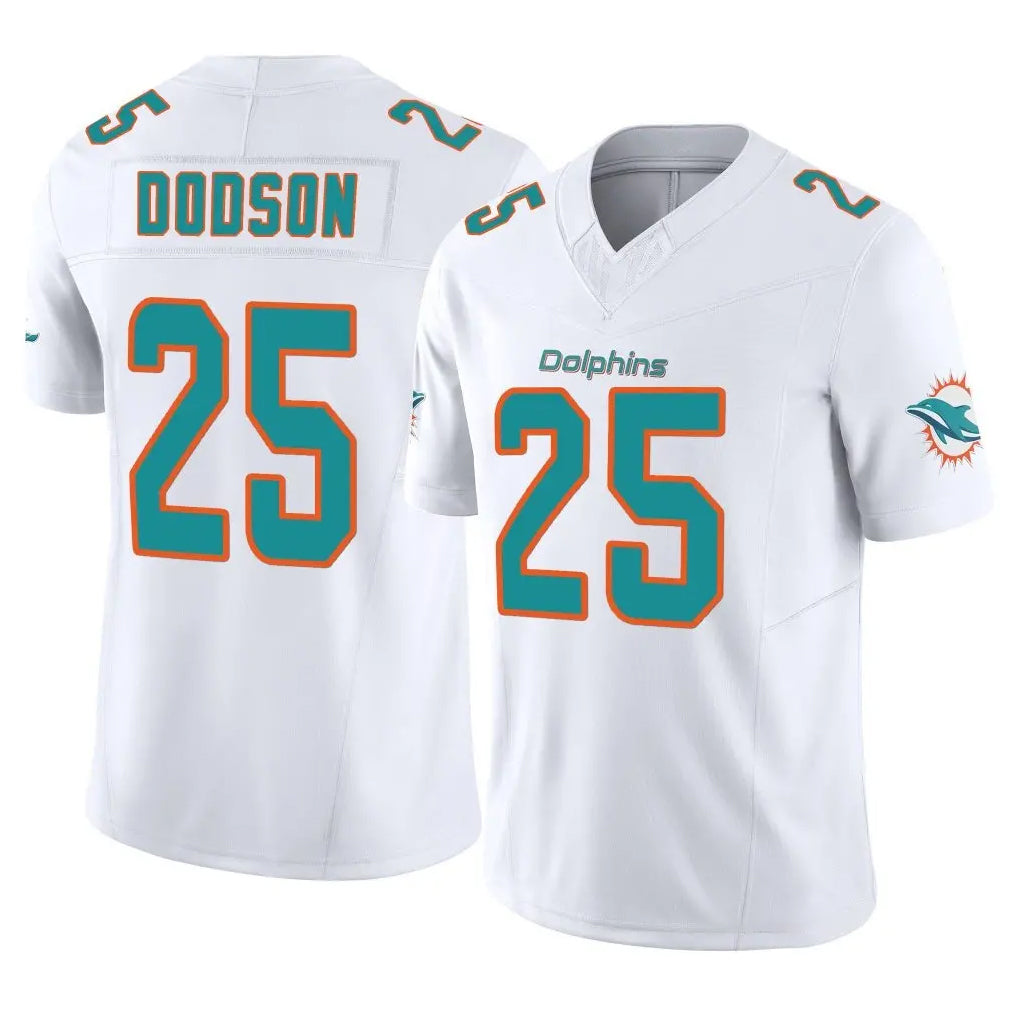 M.Dolphins #25 Tyrel Dodson Player White Limited Vapor F.U.S.E. Home Game Odoa Stitched Jerseys