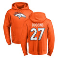 D.Broncos #27 J.K. Dobbins Player Orange Pullover Hoodie Limited Odoa Stitched Jerseys