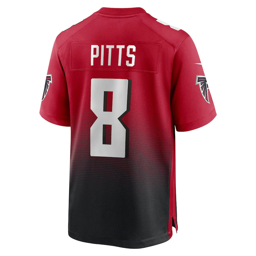 A.Falcons #8 Kyle Pitts Sr. Player Red Home Game Odoa Stitched Jerseys