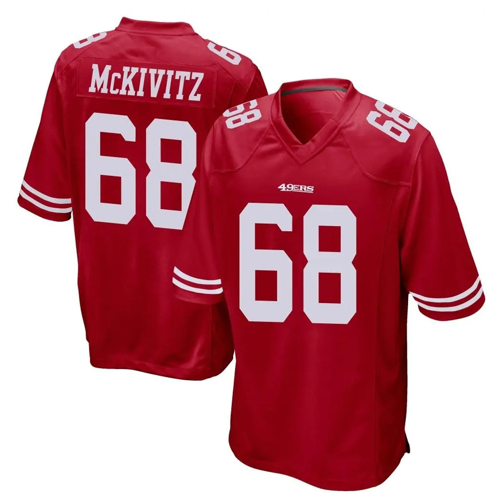 SF.49ers #68 Colton McKivitz Player Red Home Game Odoa Stitched Jerseys